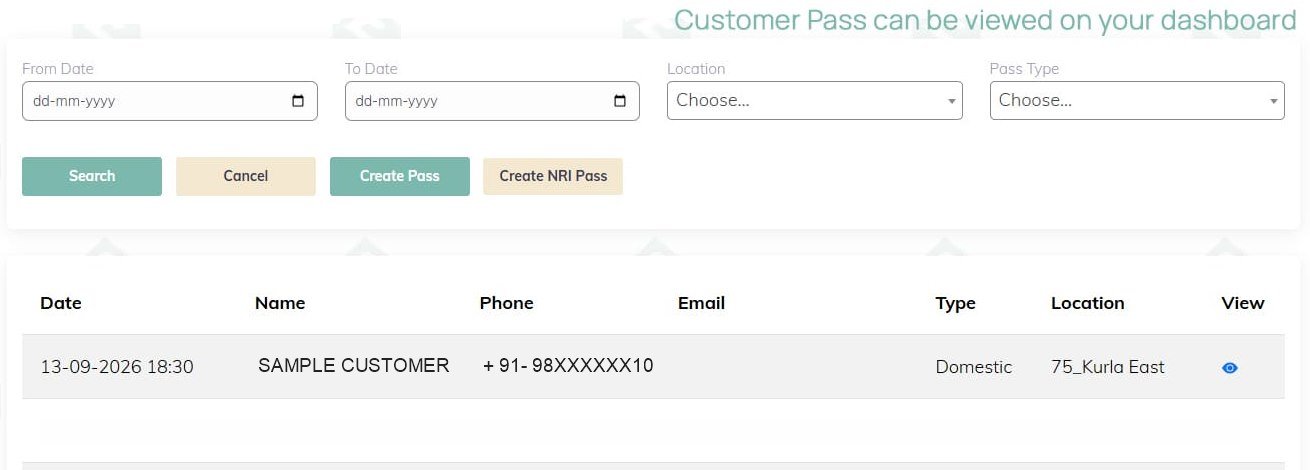 Partner dashboard (sample)